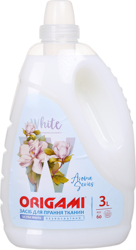Гель для прання ORIGAMI Aroma UltraWhite, для білої білизни, 3л